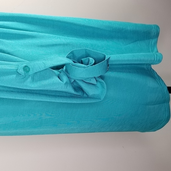 Papa Vancouver Women's Blouse Loose Fit Button Down Flowing  Blue - Picture 5 of 8